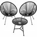 2 cadeiras de jardim Santana com mesa Preto