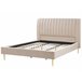 Beliani Cama com estrado Veludo MARVILLE 202x225 Areia
