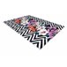 ANDRE 2300 Tapete flores zigzag antiderrapante 80x150 Preto