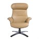 ANGEL CERDA Poltrona giratório reclinável em pele cor de areia Cinza