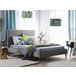 Beliani Cama com estrado Veludo BAYONNE 151x212 Cinza Claro