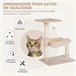 Arranhador para Gatos Aglomerado de Madeira, Pelúcia e Sisal Bege