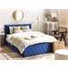 Beliani Cama com armazenamento Veludo ROCHEFORT 150x214 Azul Marino