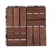 Conjunto de 10 ladrilhos Alliste click 12 ripas acácia/plástico Castanho