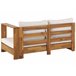 Beliani Conjunto lounge Madeira de acácia MARETTIMO Branco/ Bege