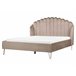 Beliani Cama com estrado Veludo AMBILLOU 177x214 Cinza Escuro