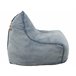 Beliani Pufe DROP LINEN Azul Claro