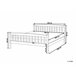 Cama Pinho GIVERNY 160 x 200 cm Castanho escuro 169x208 Branco