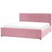 Beliani Cama com estrado Veludo ROCHEFORT 190x214 Rosa