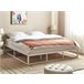 Beliani Cama com estrado Ferro VIRY 186x206 Branco