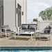 [casa.pro] Conjunto de mobiliário de jardim 2x cadeiras de jardim Branco