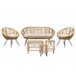 Beliani Conjunto lounge Rattan/vime MARATEA/CESENATICO Natural
