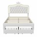 Cama, LED, cama adolescente, cama de casal, gavetas Branco