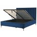 Beliani Cama com estrado Veludo SEZANNE 190x215 Azul Marino