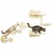 Jogo de Escalar para Gatos Aglomerado de Madeira, Pelúcia e Sisal Cru