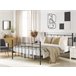 Beliani Cama com estrado Metal LYNX Preto
