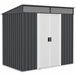 Abrigo de Jardim Aço Galvanizado Outsunny Cinza