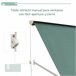 Toldo Manual Retrátil Aluminio e Poliéster Outsunny 180x70 Verde