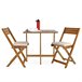 Conjunto de mesa com 2 cadeiras de jardim em madeira Melzo Madeira