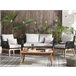 Beliani Conjunto lounge Madeira de acácia MERANO Branco/ Bege