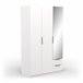 Roupeiro GHOST portas batentes com espelho e 2 gavetas Branco
