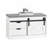 Banco sapateira com porta de celeiro deslizante FSR153-W SoBuy Branco