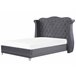 Beliani Cama com estrado Veludo AYETTE 225x215 Cinza