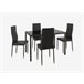 Conjunto de mesa com 4 cadeiras JET preto Preto