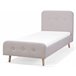 Beliani Cama com estrado Poliéster RENNES 101x220 Bege