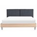 Beliani Cama com estrado Poliéster IZERNORE 207x215 Cinza Escuro