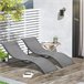 2 espreguiçadeiras dobráveis Aluminum, Texteline Outsunny Cinza