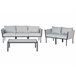 Beliani Conjunto lounge Aço SKALA Cinza Claro