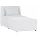 Beliani Chaise longue Bombazine LEMVIG Branco/ Bege