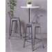 Banqueta industrial de metal com encosto baixo  - Bistro AlumÍnio
