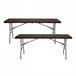Pack 2 Mesas Dobráveis ​​Retangulares Efeito Rattan Thinia Home Castanho