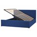 Beliani Cama com estrado Veludo ROCHEFORT 170x214 Azul Marino