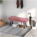 Banco de Pé de Cama Veludo (100% poliéster), esponja e aço HOMCOM Rosa