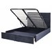 Beliani Cama com estrado Veludo VERNOYES 170x214 Preto