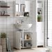 Armário Casa de Banho com Espelho MDF e Vidro kleankin 54 Branco