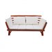 Banco de jardim modular com almofadas Merida madeira de acácia Madeira