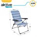Cadeira de praia dobrável alta de 5 posições Aktive 46,5x63x93 cm Azul