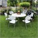 Mesa dobrável redonda efeito granito O91 121x121 Branco