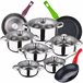 Bateria de cozinha 12 peças com jogo de patch Multicor