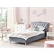 Beliani Cama com armazenamento Veludo METZ 126x217 Bege