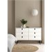 Aparador RY duplo 6 gavetas branco mate Branco