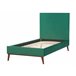 Beliani Cama Veludo BAYONNE 101x212 Branco/ Bege