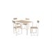 Conjunto de mesa e 4 cadeiras COMET Natural/ Branco
