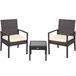 Conjunto de mobiliário de terraço com cadeirões e mesa de rotim Aktive Preto