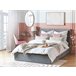 Beliani Cama com armazenamento Veludo LORIENT 157x216 Cinza Claro
