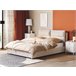 Beliani Cama com estrado Veludo BATILLY Bege